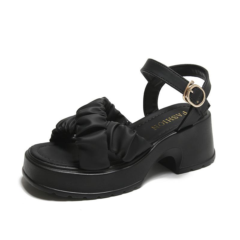 Fashion Women's Round Open-Sole Sandals, Sexy Outerwear, Fashionable, Solid, 2024 New Summer Collection
