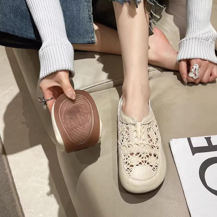 Dámské boty letní prodyšné boty z mateřské látky na jedno nazutí rybářské síťované boty měkká podrážka pohodlné ležérní ploché etnický styl jedny boty