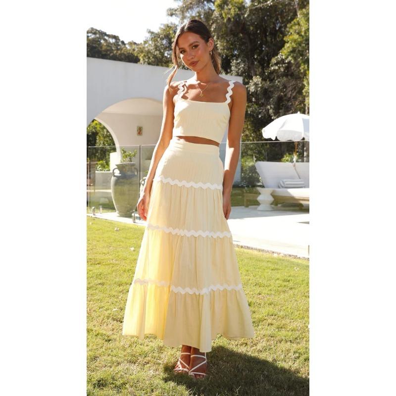 Women's Summer Simple Sexy Ripple Blazer Oversized Set Skirt