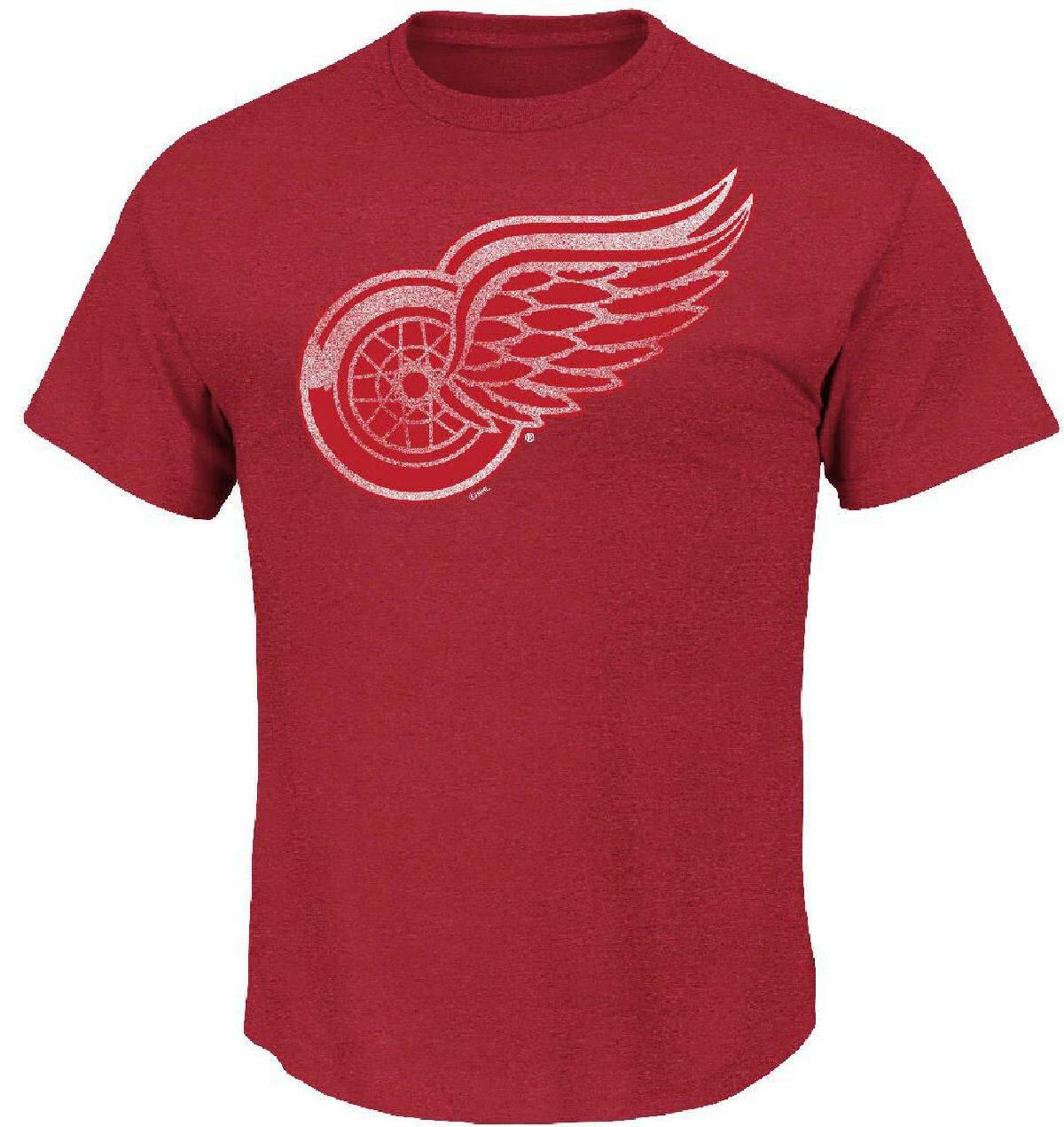 Detroit Red Wings Mens Red Big Time Play Heathered T shirt S