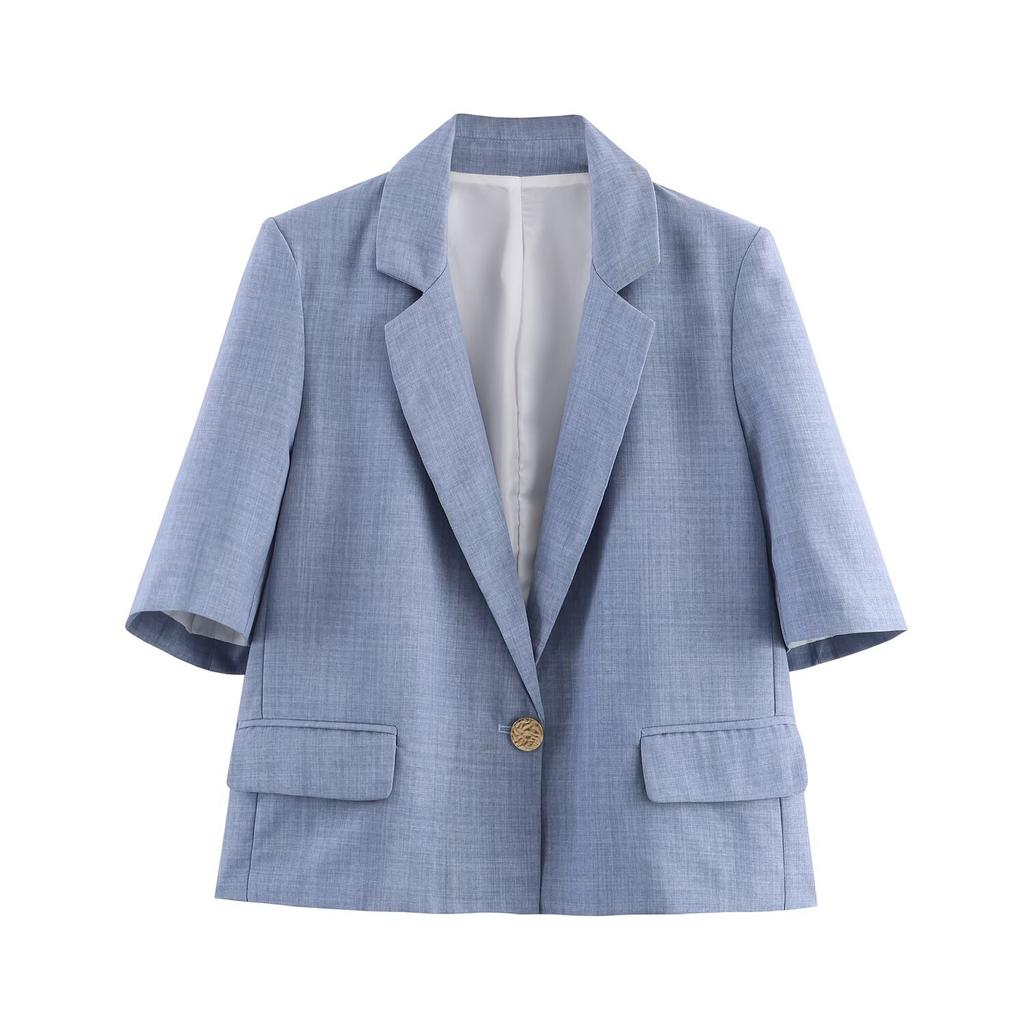 European and American Cross-border Women's Clothing Wholesale Women's Short Short-sleeve Suit Jacket Pleated Straight-leg Pants