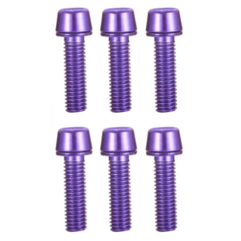 

6pcs/set Bicycle Handlebar Screws Titanium-plated Colorful Stainless Steel M5*18MM Bike Handle bar Stem Riser Screw In Bolts фиолетовый