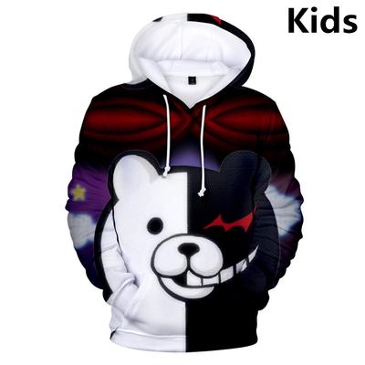 3 To 14 Years Kids Hoodie Danganronpa Monokuma 3d Printed Boy/girls Hoodies Dangan Ronpa Cartoon Sweatshirt Children Pullover