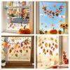 Durable Window Clings for Glass Autumn Maple Leaf Pinecone Scarecrow Pumpkin Static Clings, Waterproof PVC Film Stickers, Removable Seasonal