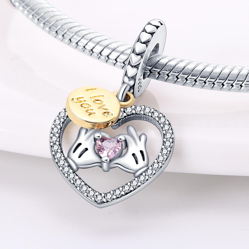 Genuine Charm Copper Love Heart Bead Fits Charm Plata Bracelet For Women Women Jewellery Crafting DoItYourself