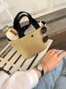 [Uroi] Women's Straw Basket Bag, Handbag, Spring, Summer, Autumn, with Lining, No Drawstring Bag, Lightweight, Woven Bag, Summer Bag, Perfect for