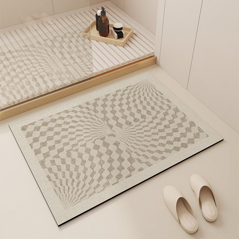 Silica Diatomite Bath Mat Absorbent Fast Drying Non Slip Floor Rug Bathroom Entrance Modern Minimalist