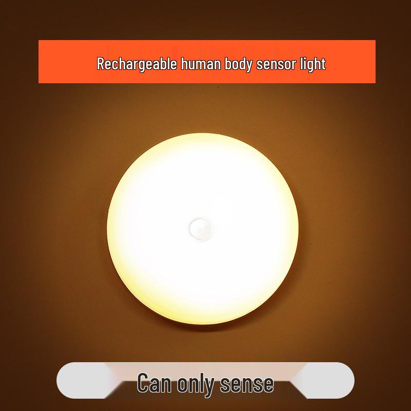 LED Motion Sensor Bedside Lamp: Rechargeable, Magnetic, Voice-Controlled Smart Night Light with Human Body Induction for Bedroom and Cabinet Use.