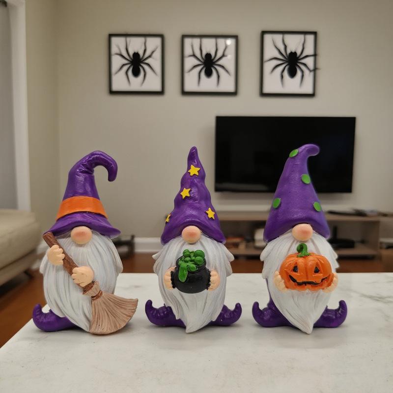 Popular Resin Crafts Halloween Gnome Statue Ornament Ornament Party Ornament