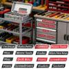 Magnetic Label for Toolbox Waterproof Car Sticker Auto Organizer Label Removable Garage Tool Identification Sticker for Workshop