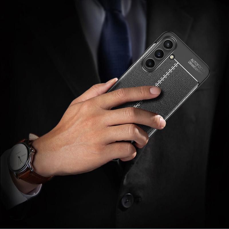 Für Samsung Galaxy S24 FE Hülle Samsung Galaxy S24 FE Hülle Original TPU Stoßfestes PU-Leder Handyhülle Samsung Galaxy S24 FE