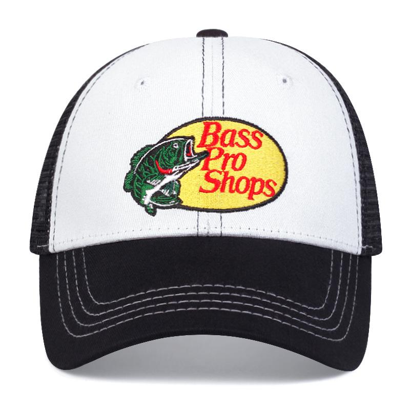 Bass Letter Embroidered Baseball Caps Fashion Men's and Women's Outdoor Sports Events Casual Cap American Truck Driver Net Hat T