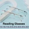 Women‘s Frameless Anti Blue Light Reading Glasses Unisex Ultra Lightweight and Fashionable Borderless Farsight Eyeglasses To+4.0