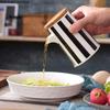 Nordic Black and White Stripes Ceramic Spice Jar Combination Set Salt Sugar Oil Soy Sauce Bottle Vinegar Pot Kitchen Supplies