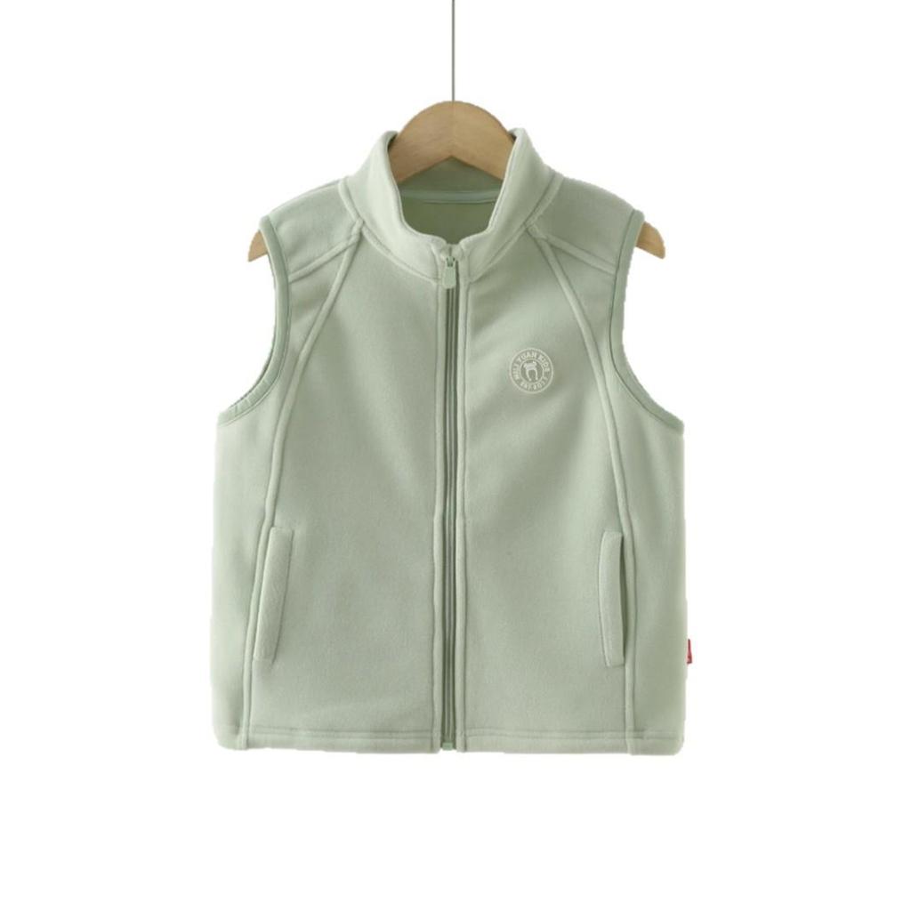 Children's Fleece Vest 2025: Boys' & Girls' Thickened Zipper Sleeveless Jacket for Autumn/Winter
