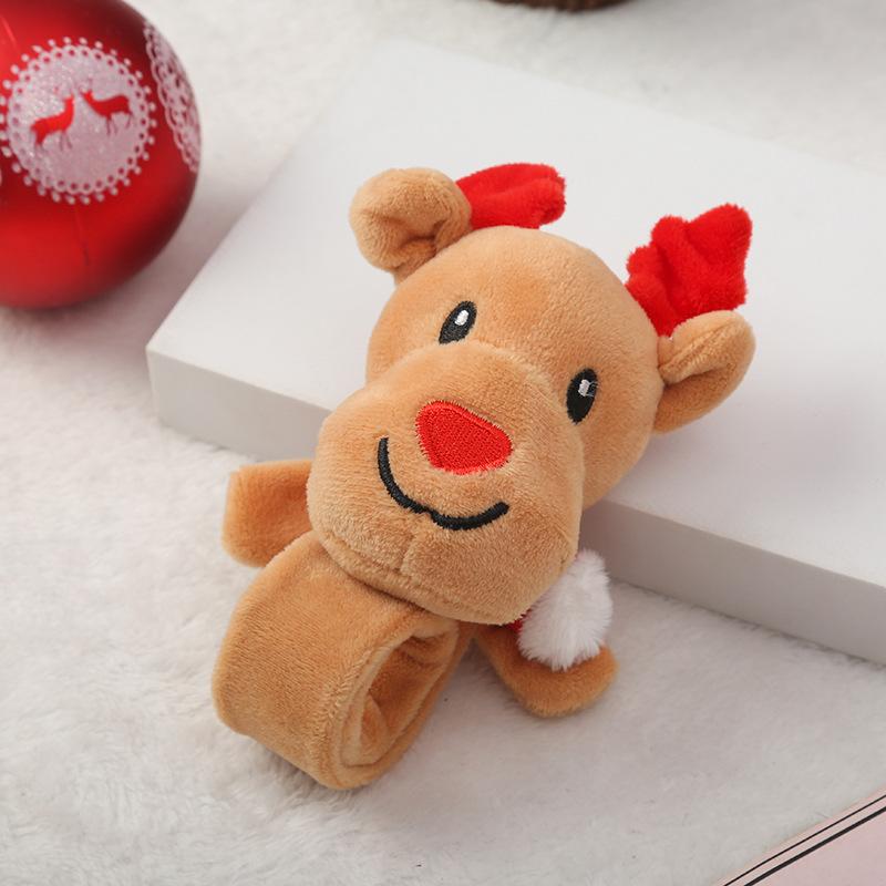 Creative Christmas Children's Gift Glowing Santa Claus Snowman Pat Circle Bracelet Christmas Gift Snap Circle