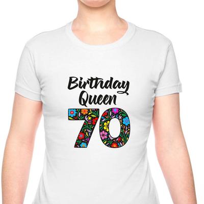 Birthday Queen Floral 70 T-Shirt, 70th Birthday Gift