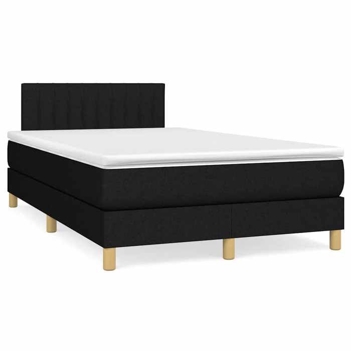 Maison Exclusive - Sommier à lattes de lit matelas et LED noir 120x190 cm tissu