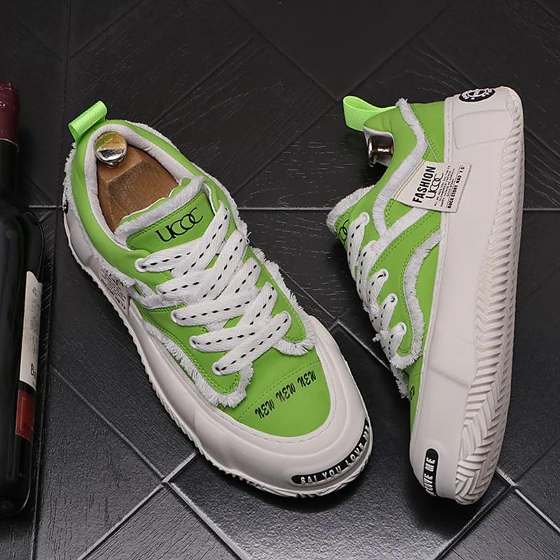 Fashion Men Shoes White Black Green Thick Bottom Casual Shoes Flats Male Luxury Designer Walking Mens Sneakers Man Loafers Shoes for Men