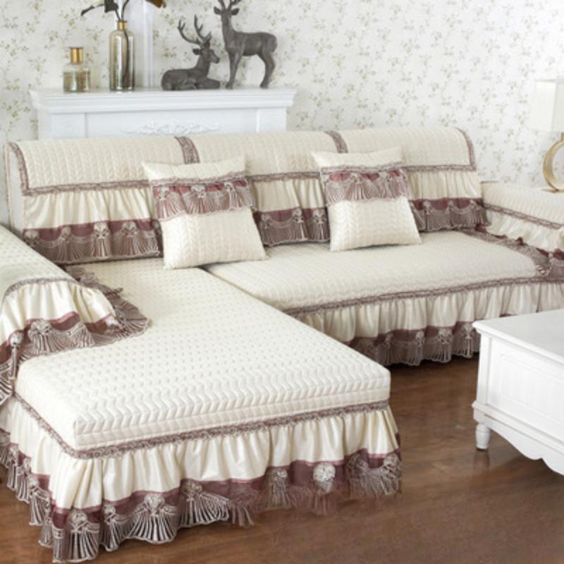 European Style Sofa Cushion Cover for All Seasons, Simple Modern Fabric Anti-slip Sofa Cover, All-inclusive Functional Cover, Towel Cushion