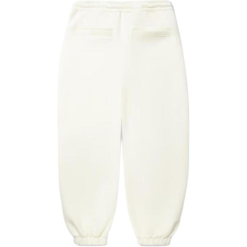 Li Ning Sports Lifestyle Series Solid Color Mid Waist Drawstring Breathable Versatile Cuffed Knitted Sports Pants Women Bottoms AKLVB96-1