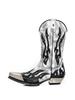 Fashion Embroidered Flame Colorblocked Knee-High Boots Fashionable Pointed Toe Thick-Heel Knight Botines Large-Size Men Botas Femininas