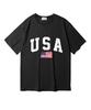 Oeta Usa Flag Double Cotton Oversized Short Sleeve T-Shirt Ots26022(8 Colors) (Type A)