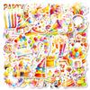 New 56 Watercolor Birthday Party Graffiti Stickers Balloon Cake Candy Elements Colorful Atmosphere Hand Account Decorative Stickers