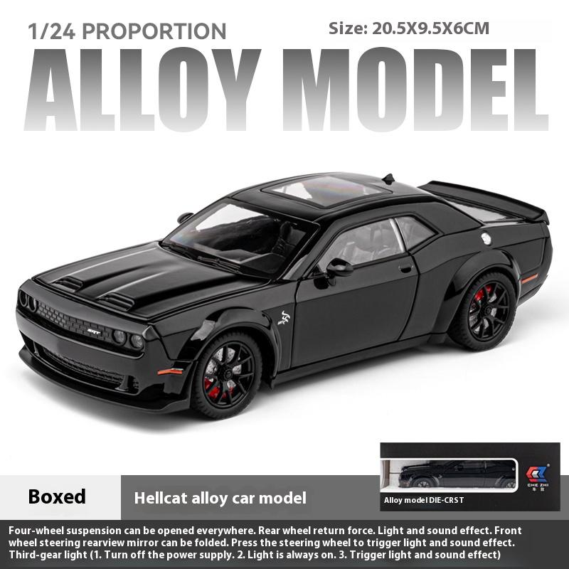 1/24 Scale Dodge Challenger Hellcat Redeye Alloy Car Model Sound and Light Children Toy Birthday Gift Miniature Voiture