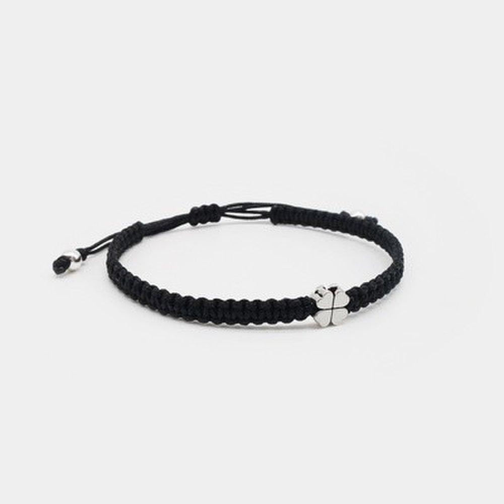 Silver Mini Four-Leaf Clover Knot Bracelet