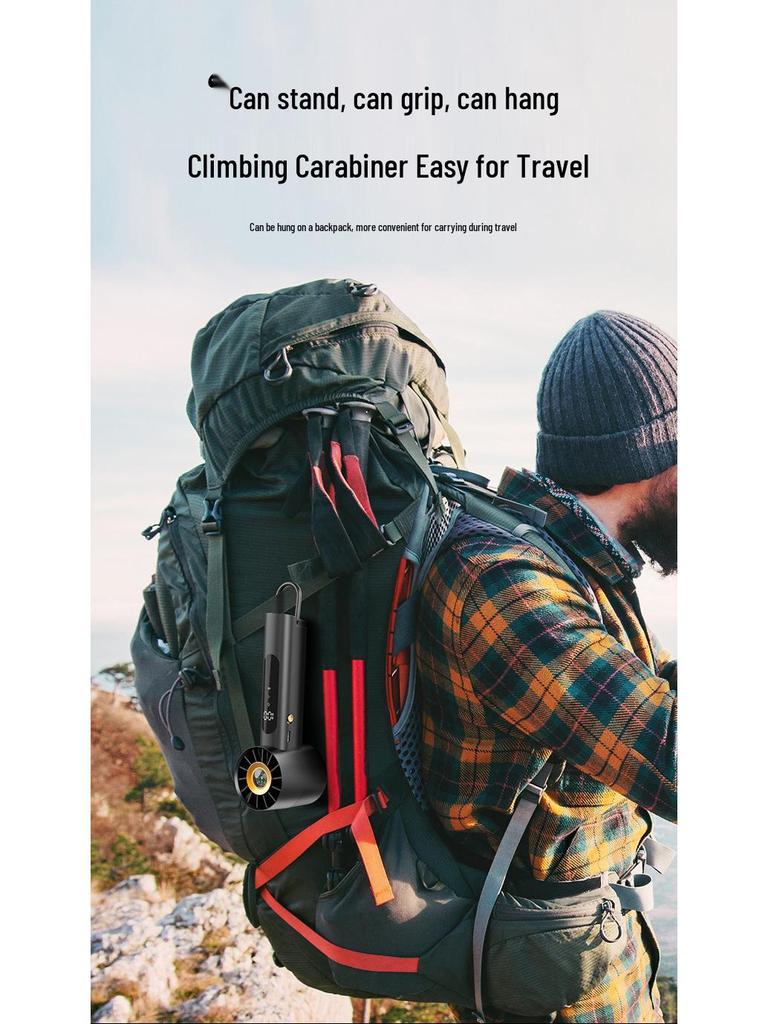 Portable High-Speed Mini USB Handheld Fan with Digital Display - Strong Wind and Long Battery Life