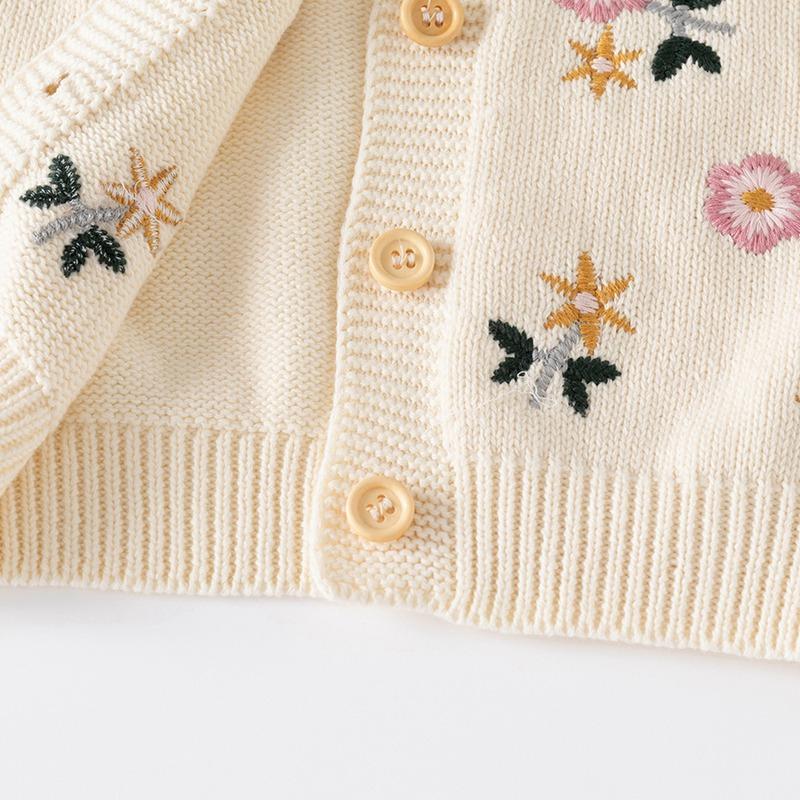 1-9 Years Kids Girls Button Closure Knitted Coat Cardigan Sweater