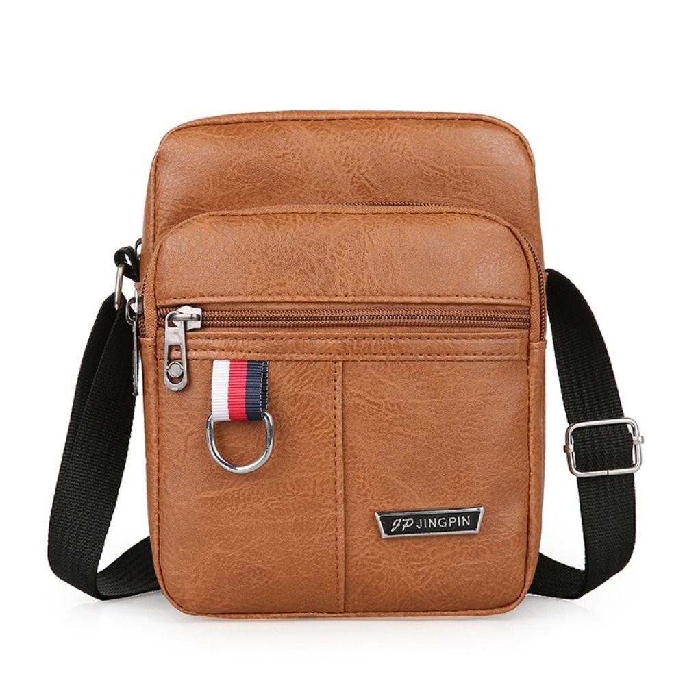 Fashion PU Leather Men s Bag Casual Brown Black Large Capacity Crossbody Bag Waterproof Shoulder Messenger Bags Men