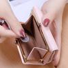 Portafogli da donna Portafogli da donna dal design corto Portamonete a tre pieghe semplice e carino Portamonete porta carte con pochette per studenti