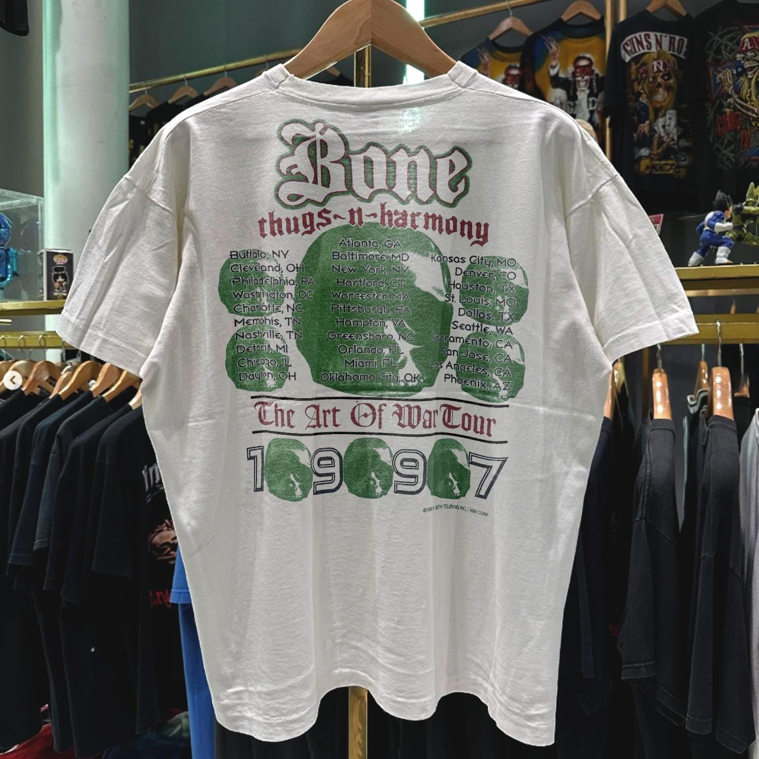 1997 Bone Thugs N Harmony Art Of War Aged T-Shirt White M L