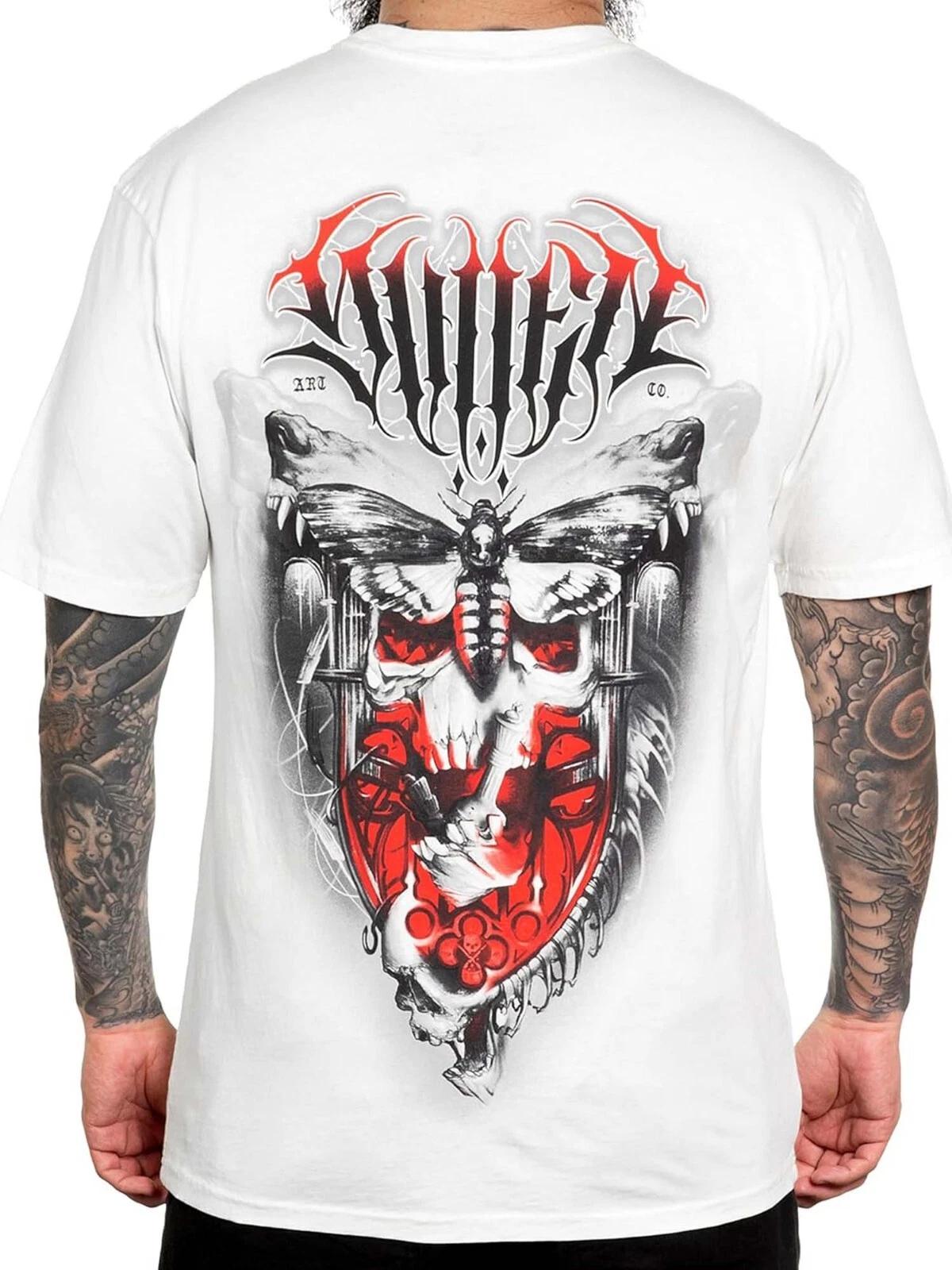 

Sullen Men s Alexander Yanitskiy Short Sleeve Premium T-shirt Skull Tattoo Tee XL