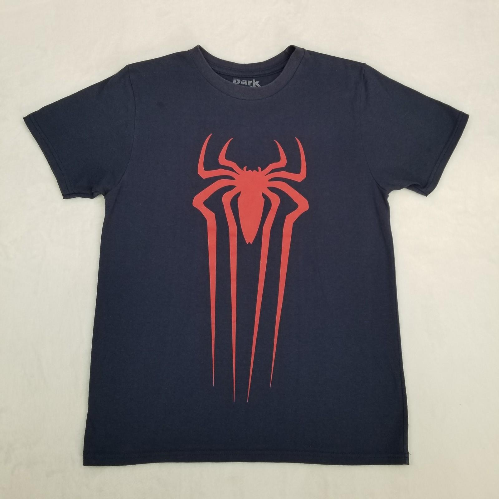 Dark End Men s Navy Blue Spider-Man Symbiote Red Spider Graphic Size M Unisex T-Shirt XXXL