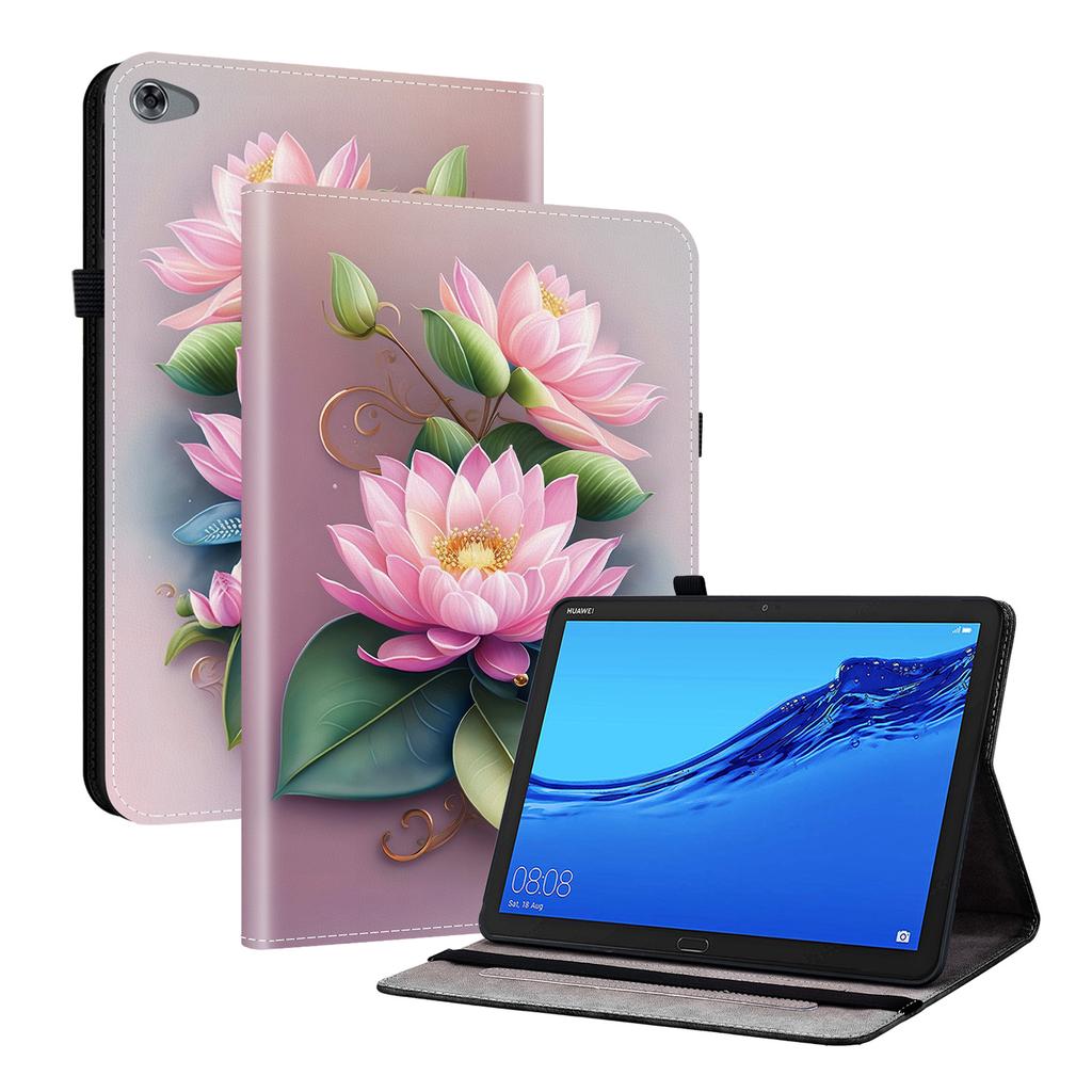 PU Leather Tablet Case for Huawei MediaPad M5 lite (10.1")-11 Styles! Durable, with 2 Stand Slots, Pencil Holder & Card Slots, Flexible TPU Back Cover