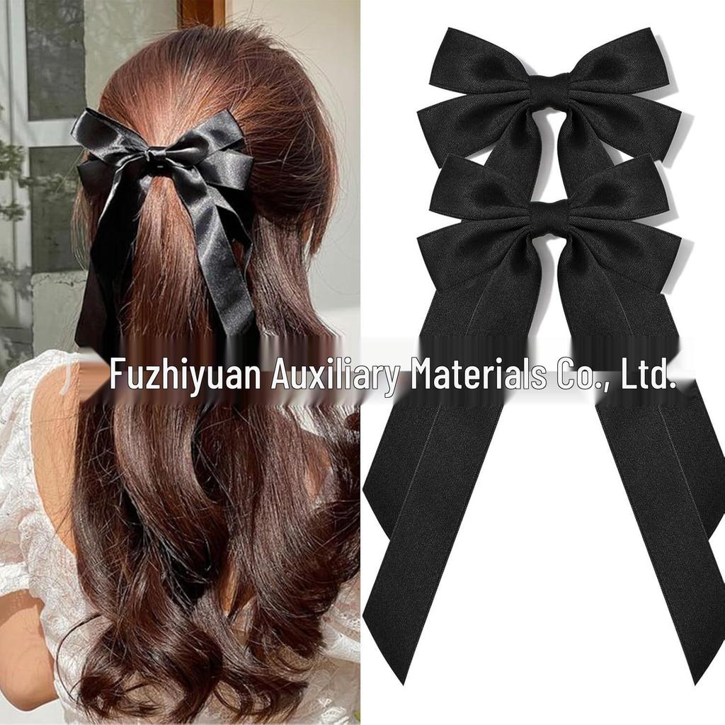 Satin Bow Hair Clip for Women - Elegant Ribbon Hairpin Accessory