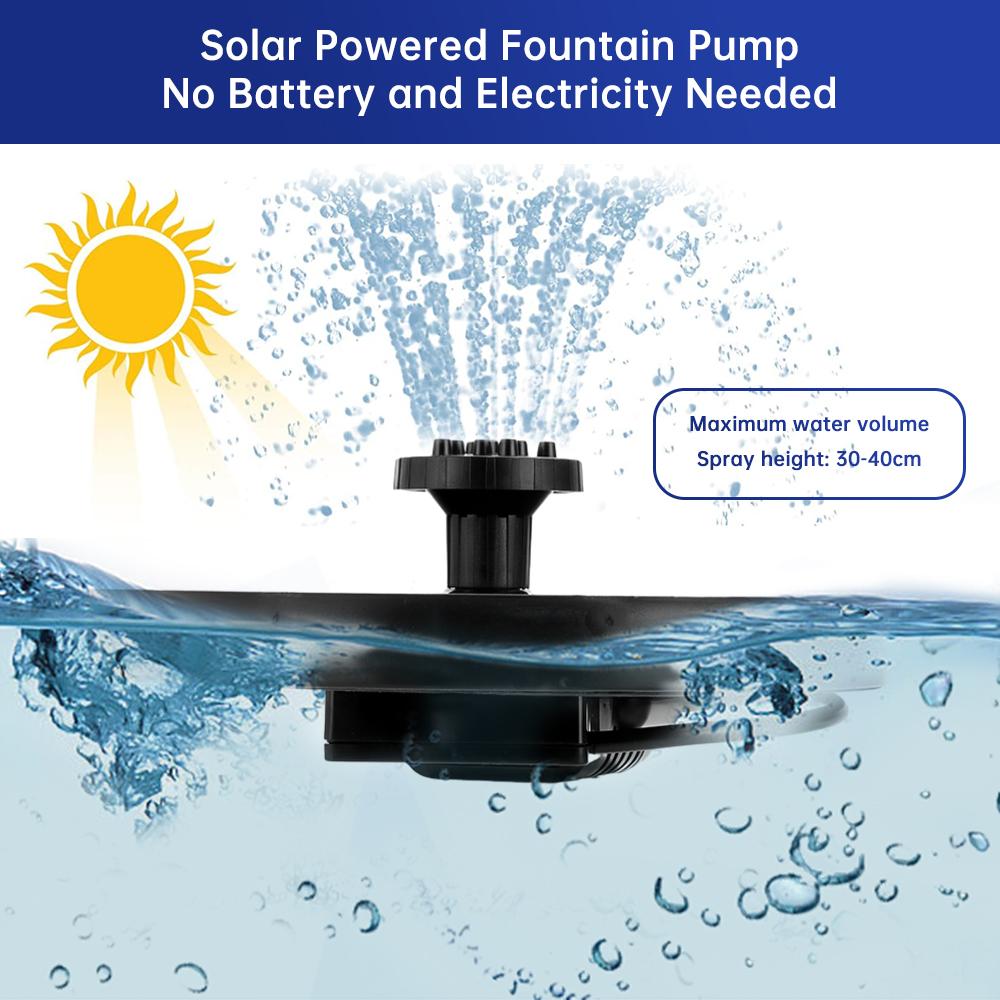 150L/h Solar Water Pump Circular Fountain Pump With 4 Nozzles For Bird Bath Garden Outdoor Pool Circulation Oxygen Supply Device