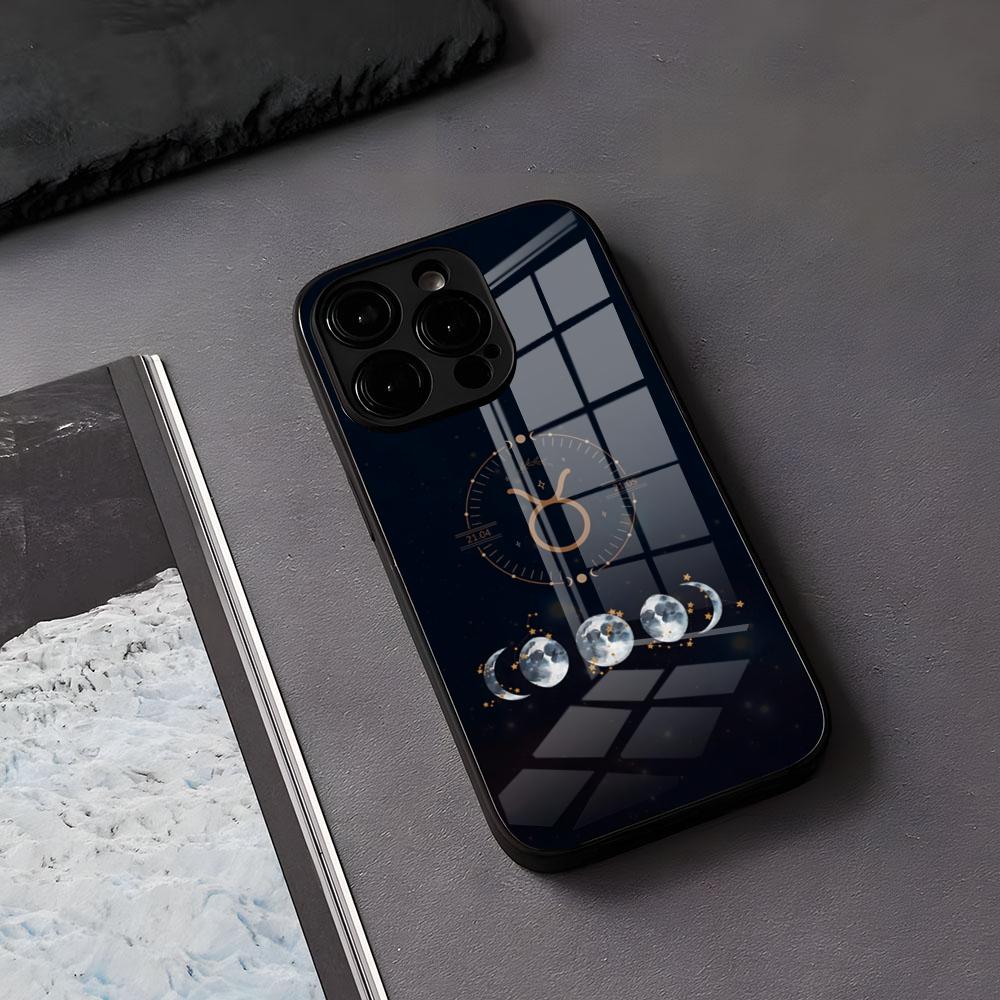Taurus Bull Phone Case For IPhone 17 Air 16 E Pro Max 15 14 13 Mini 12 Pro 11 Max Plus Black Glass Cover