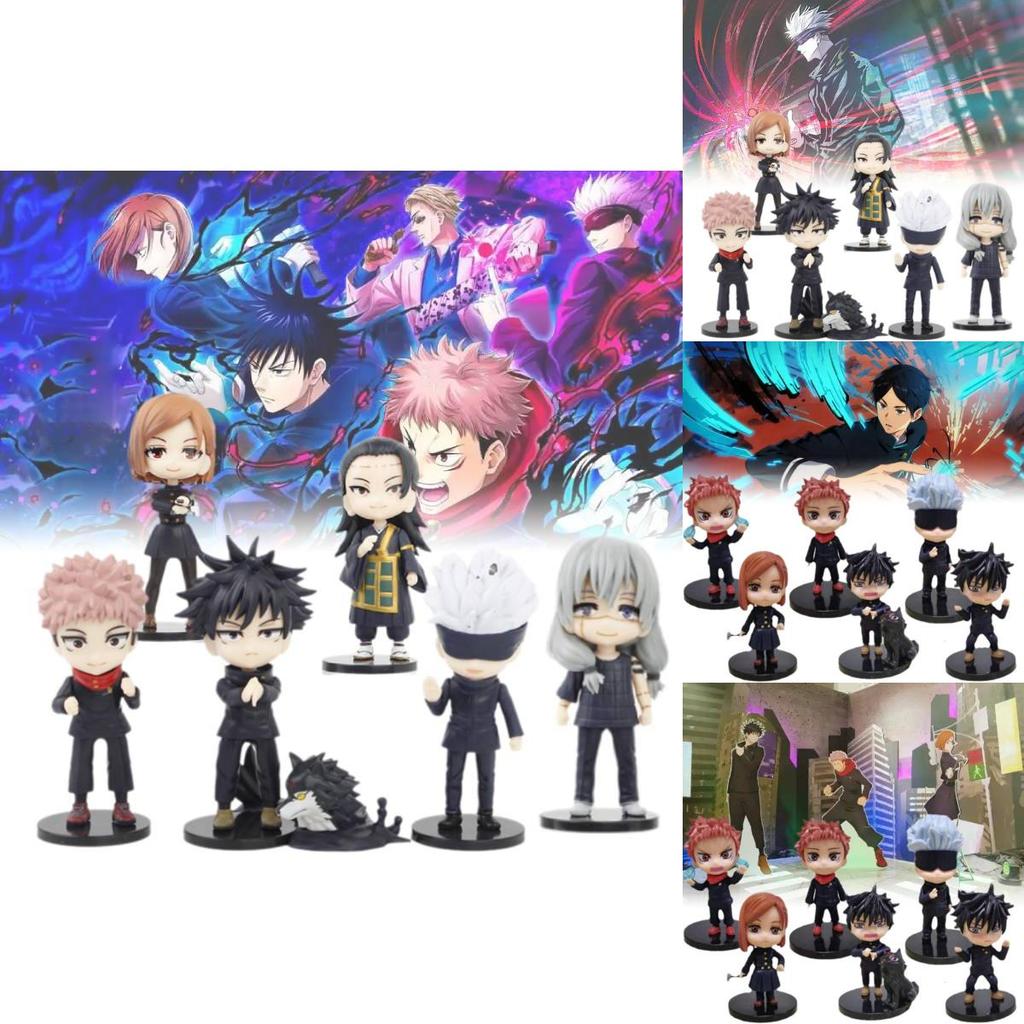Attractive Jujutsu Kaisen Collectible Figurines Set Of 7 Unique Characters Ideal For Display And Gifting