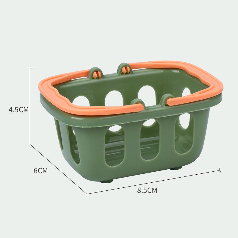 Mini Shopping Basket Toy Set: Dollhouse Grocery & Fruit Accessories