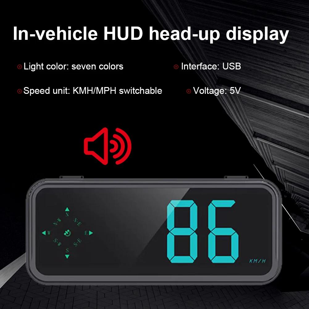 HUD GPS GPS Digital Speedometer with Compass Car Head-up Display Windshield Big Font Projector Display Universal Digital Car HUD