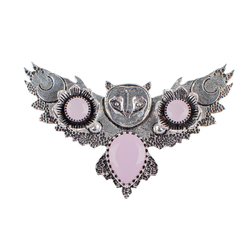 Rose Chalcedony Gemstone Silver Pendant, 925 Sterling Silver, Handmade Women Necklace, Designer Necklace, Birthday Gift JCP-8-15