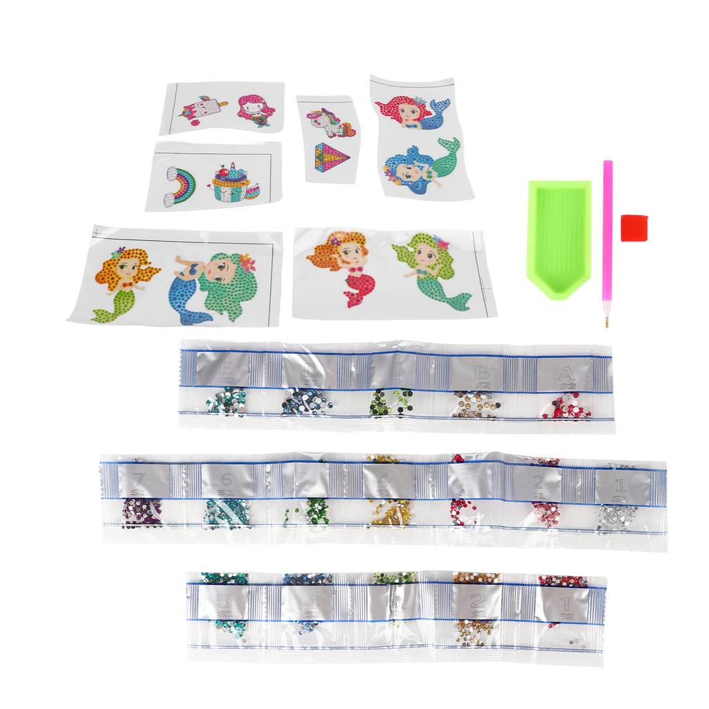 Rhinestone Painting Cartoon Character Sticker Sea Maid Shape Stress Relief Eco Friendly DIY Rhinestone Painting Stickers