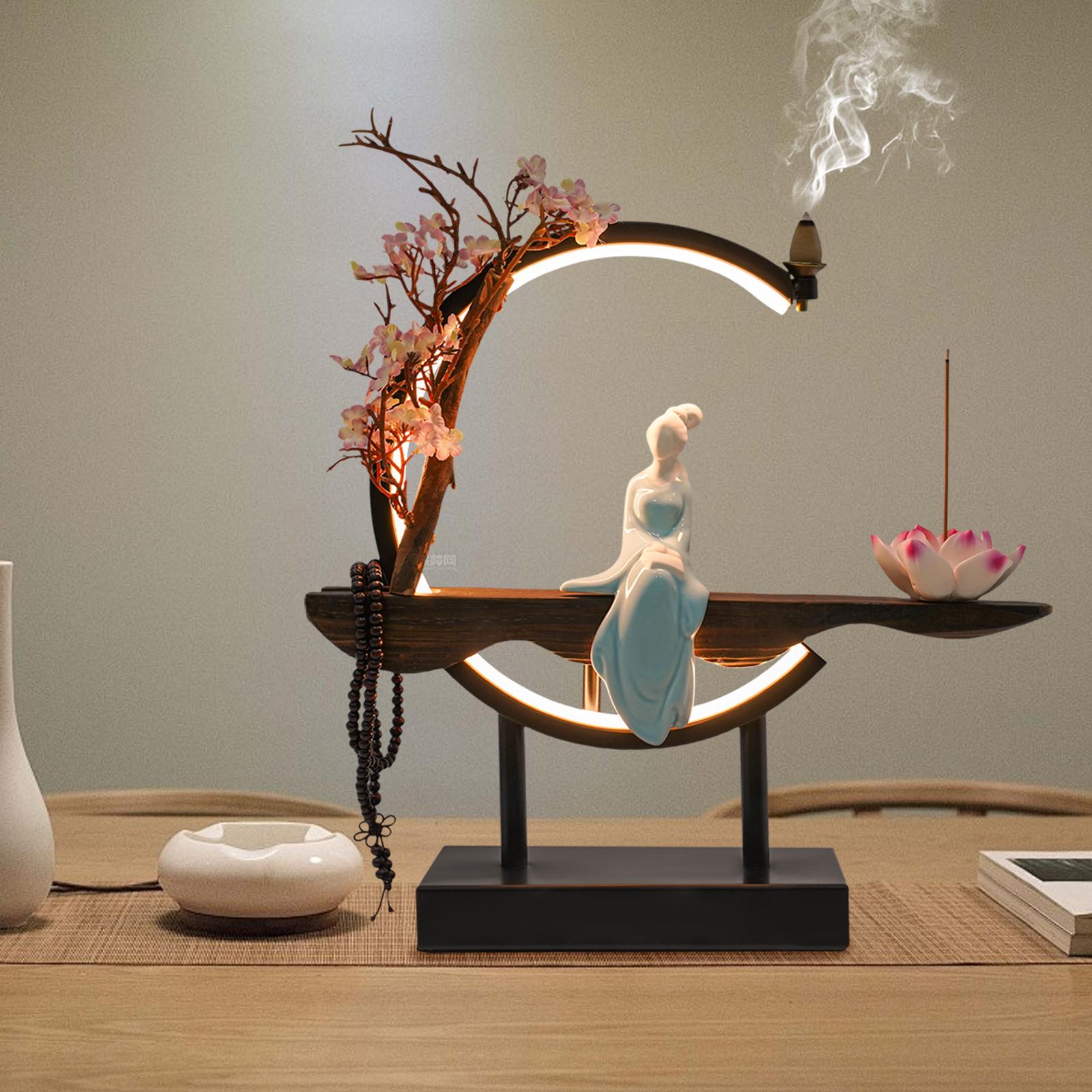 

Подставка для благовоний с обратным потоком, держатель для конусов и палочек, железный декор, фарфоровая, отдельно стоящая, 32*10*35 см для дома, офиса чёрный