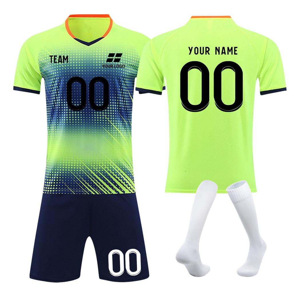 Customizable Soccer Jersey Set for Men and Women Personalized Team Uniform with & Number Sportswear Kit
