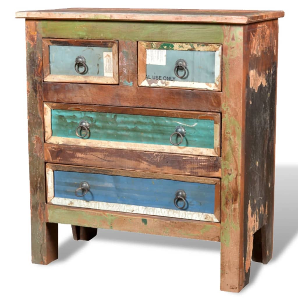 4 Drawer Chest of Drawers Made of Reclaimed Wood