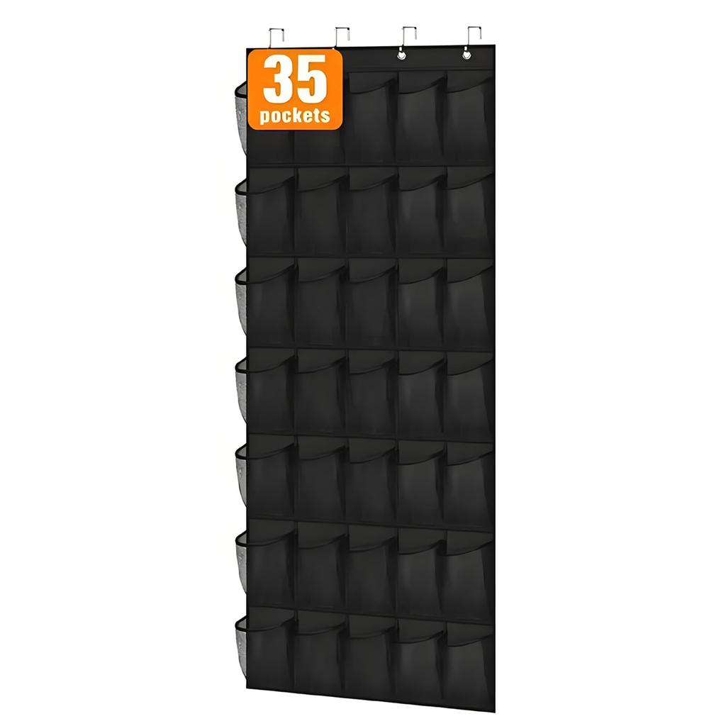 14/35 Pockets Over The Door Shoe Rack Large Mesh Pockets With 4 Hooks for Closet Hanging Shoe Rack Holder Hanger Storage Bag